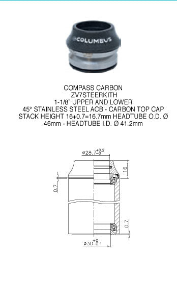 Columbus 1 1/8" Carbon styrfittingssæt