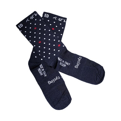 PEdAL ED Merino Vinter Pois Cykelstrømper Blå