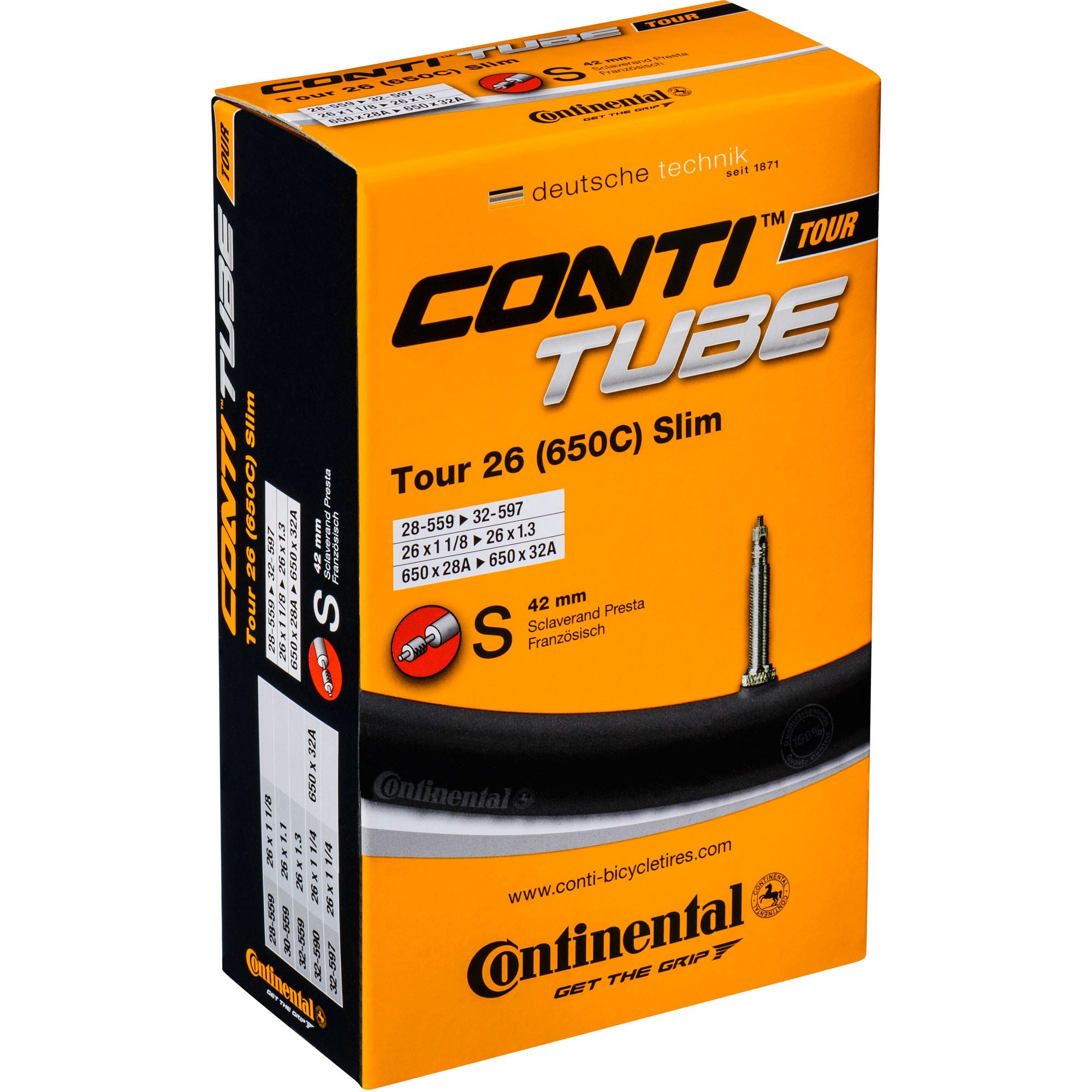 Continental Tour 26 (650c) 28-32 mm (559-597), Presta 42 mm slange