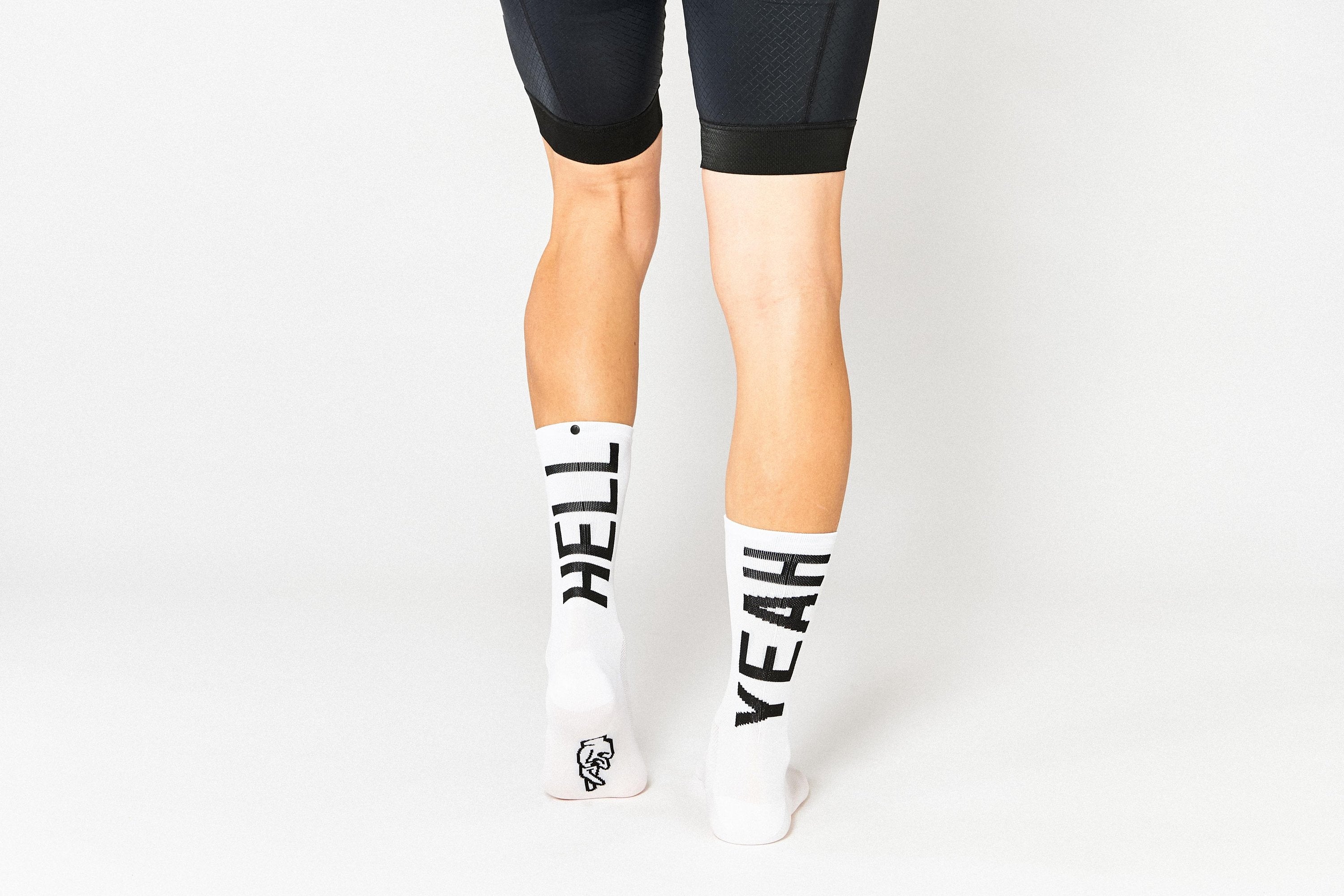 FINGERSCROSSED #666 HELL YEAH 2.0 Hvide Cykelstrømper