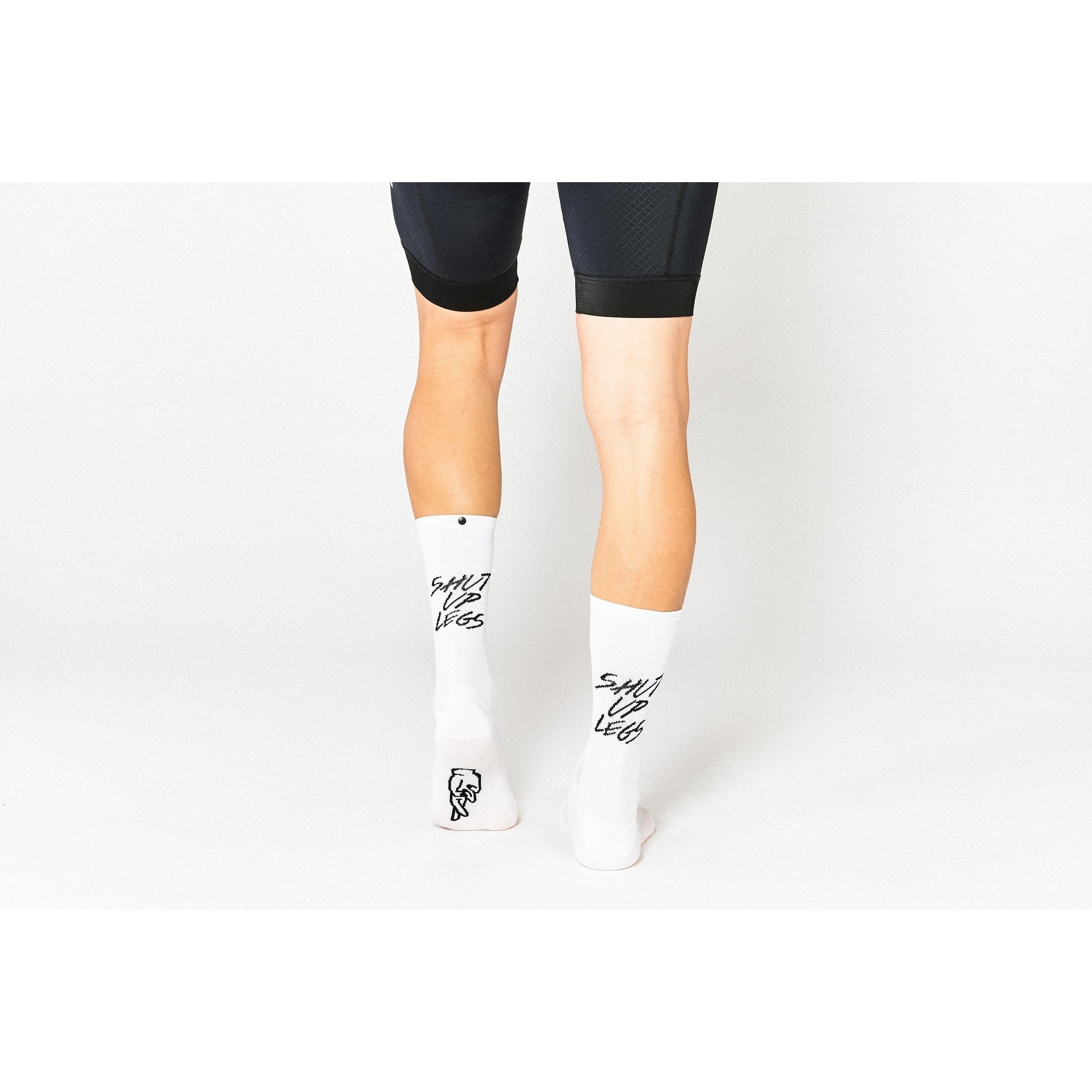 FINGERSCROSSED Shut Up Legs Hvide Cykelstrømper