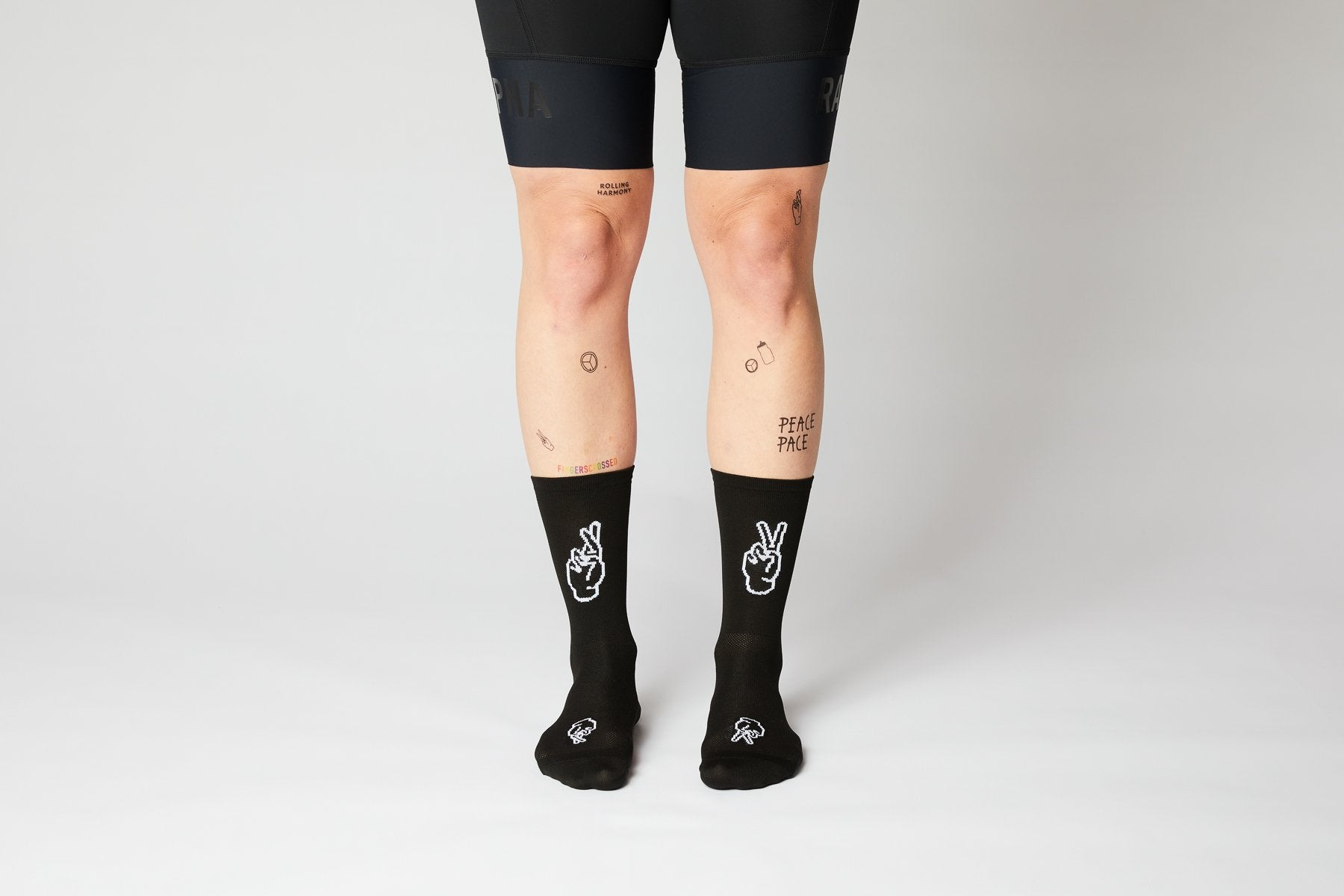 FINGERSCROSSED #Rolling Harmony Sorte Cykelstrømper