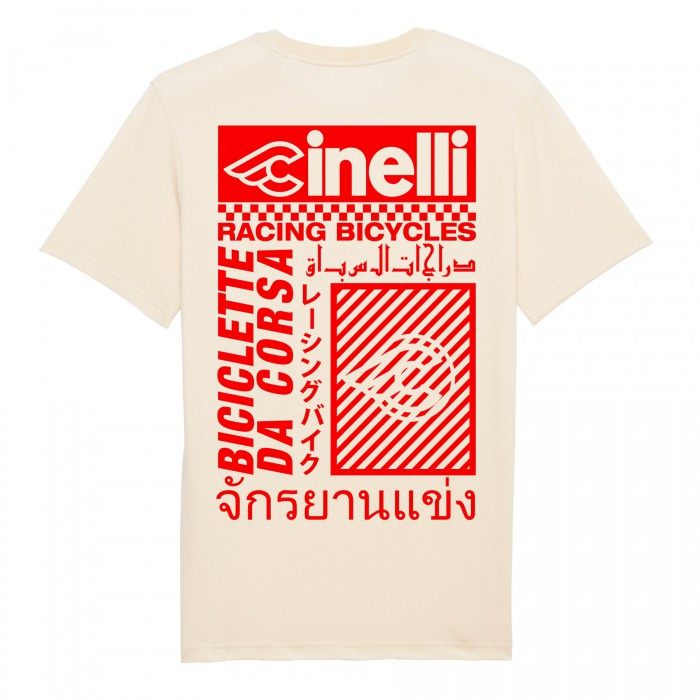 Cinelli Racing Cykler Naturlig Rå T-shirt