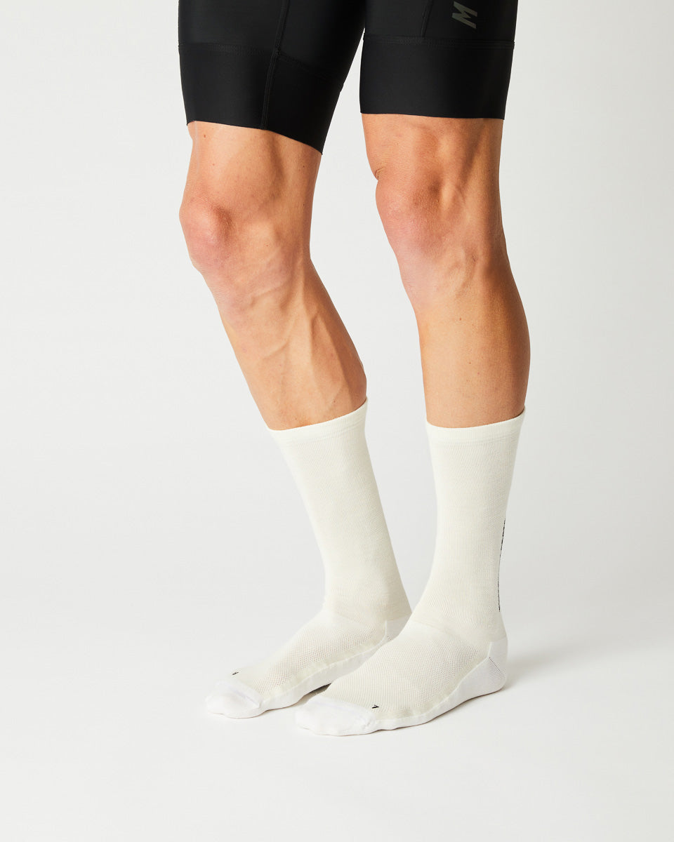 FINGERSCROSSED #Light Merino Silk Creme/Hvid Cykelstrømper EU 43-36