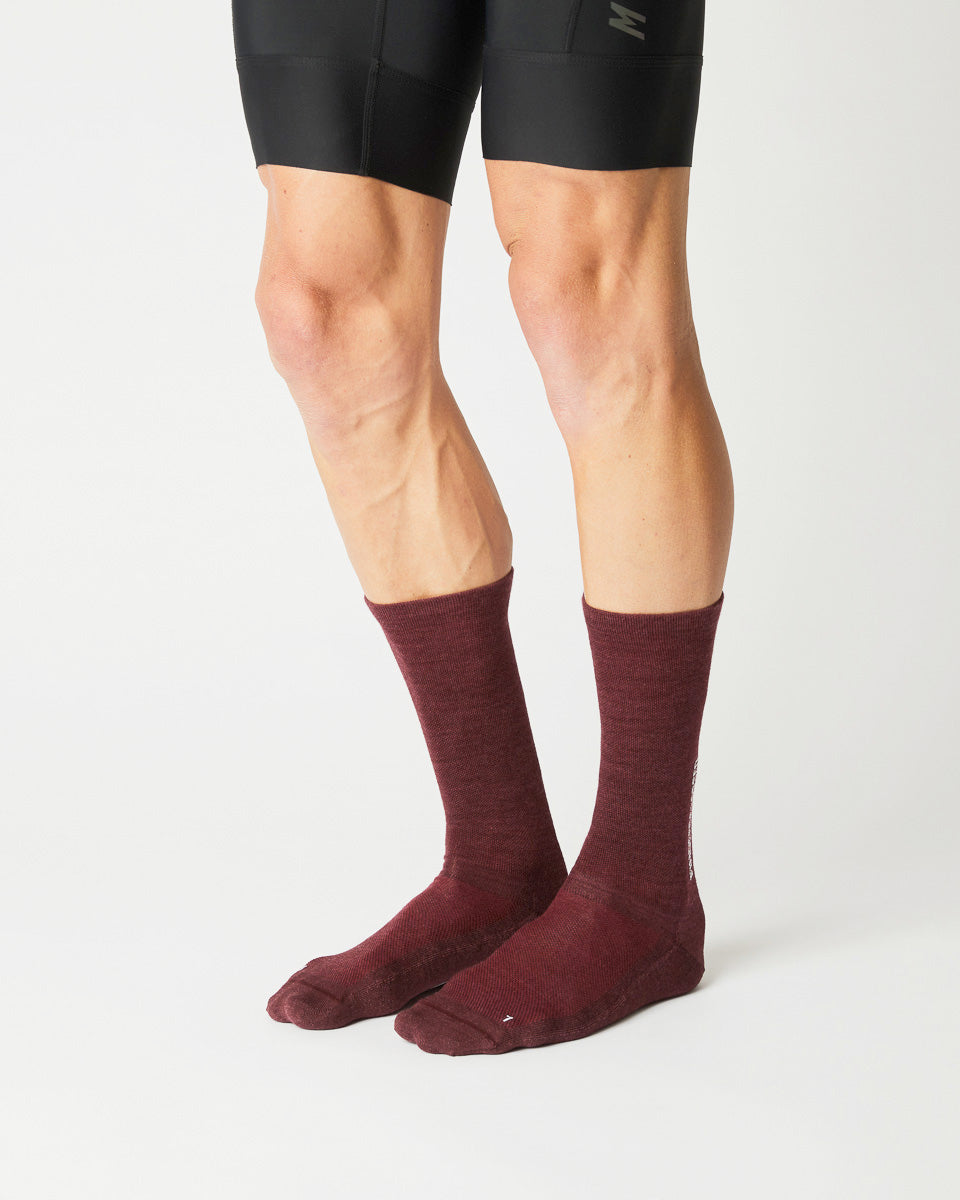 FINGERSCROSSED #Light Merino Silk Bordeaux Cykelstrømper EU 43-46