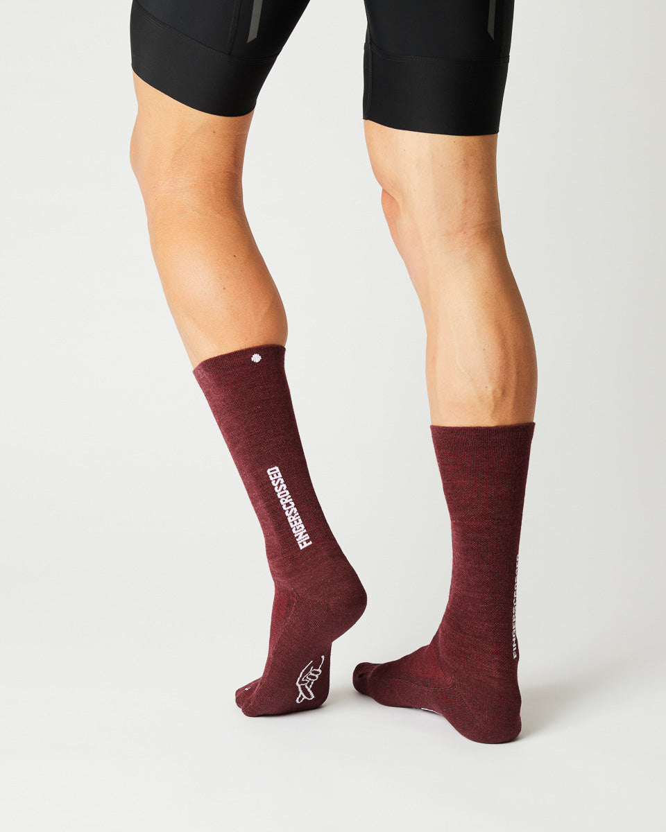 FINGERSCROSSED #Light Merino Silk Bordeaux Cykelstrømper