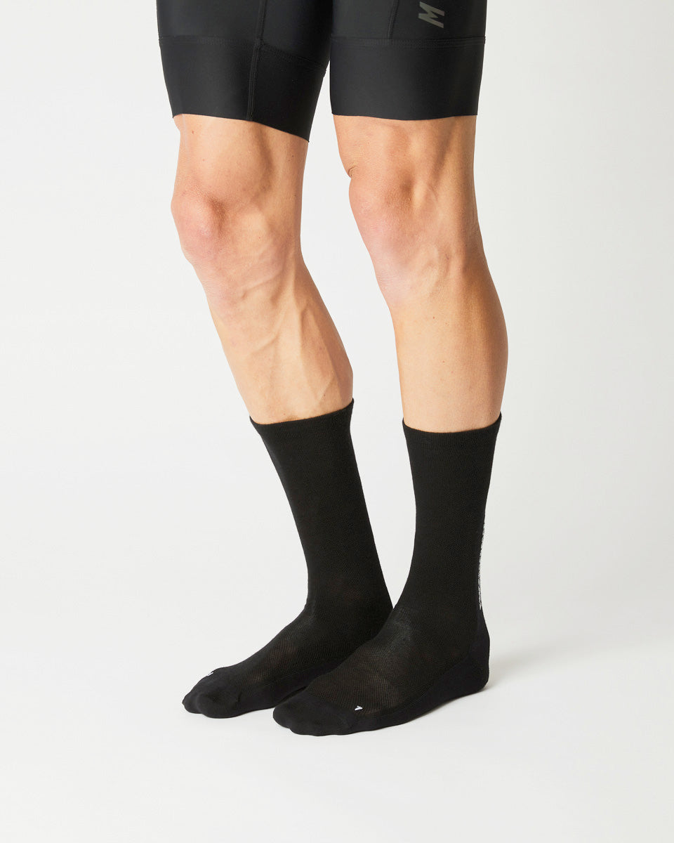 FINGERSCROSSED #Light Merino Silk Sorte Cykelstrømper EU 43-36