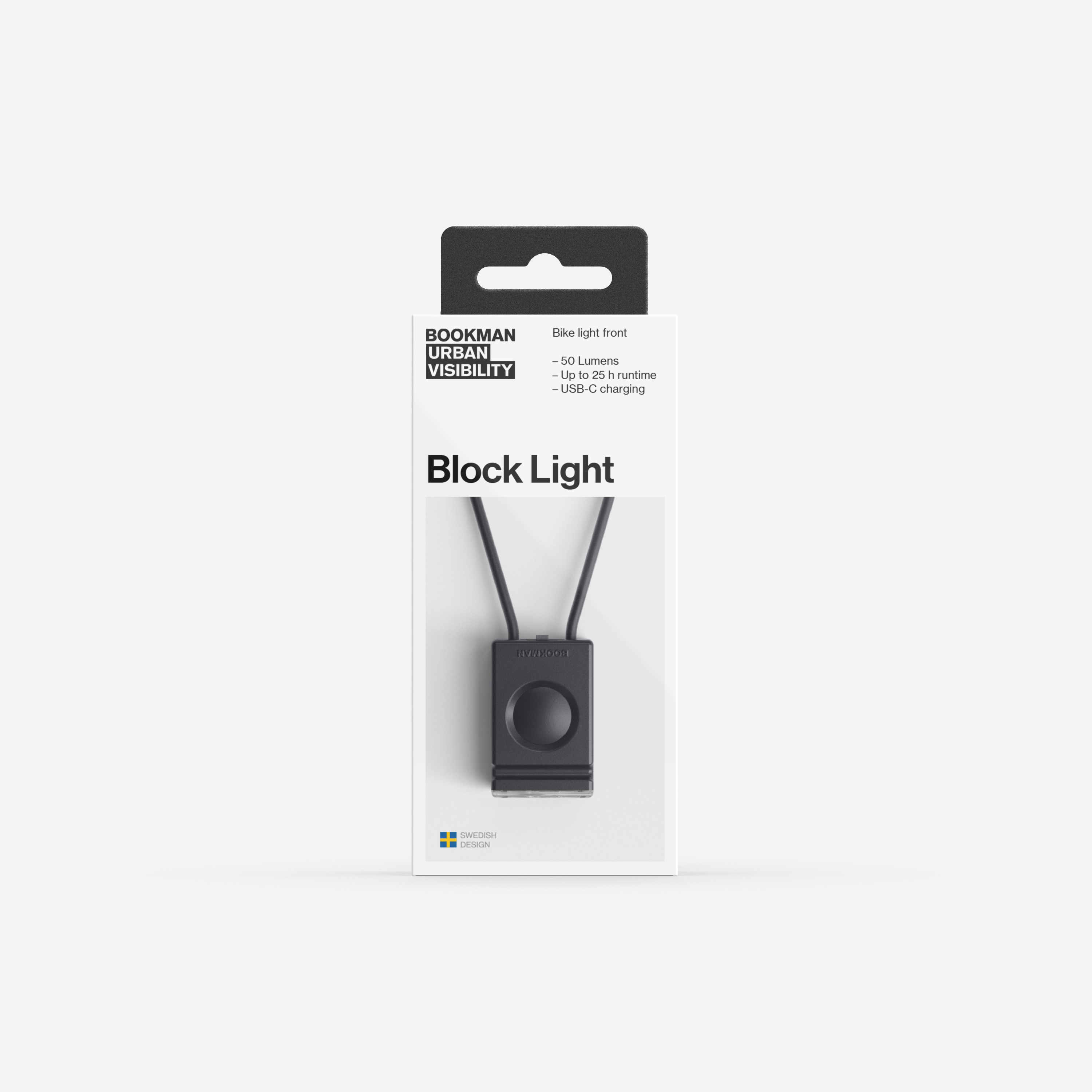 Bookman Block Light Forlygte Sort USB-C