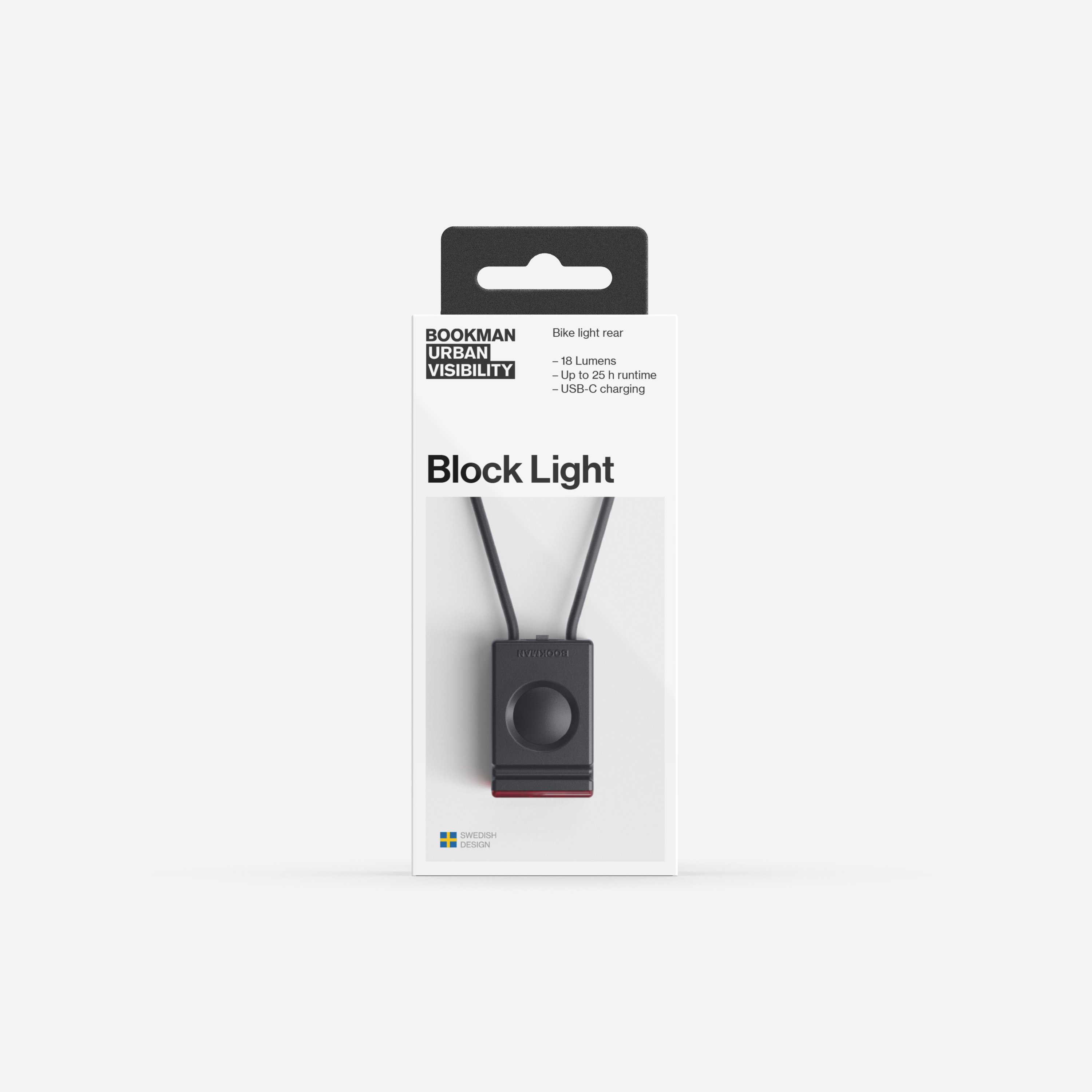 Bookman Block Light Baglygte Sort USB-C