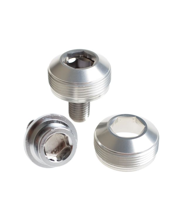BLB Alloy Cup Self-Extracting Crank Bolts Silver
